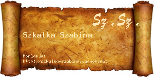 Szkalka Szabina névjegykártya